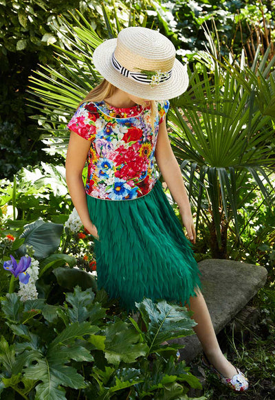 Floral And Feather Dress