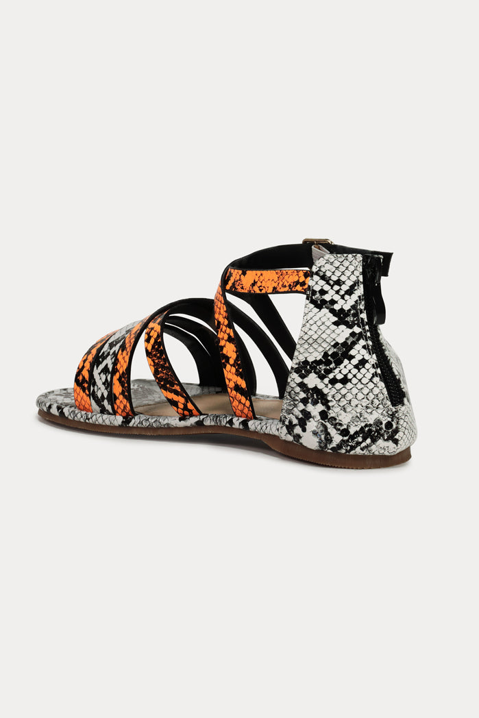 Animal Print Multi Strap Sandals