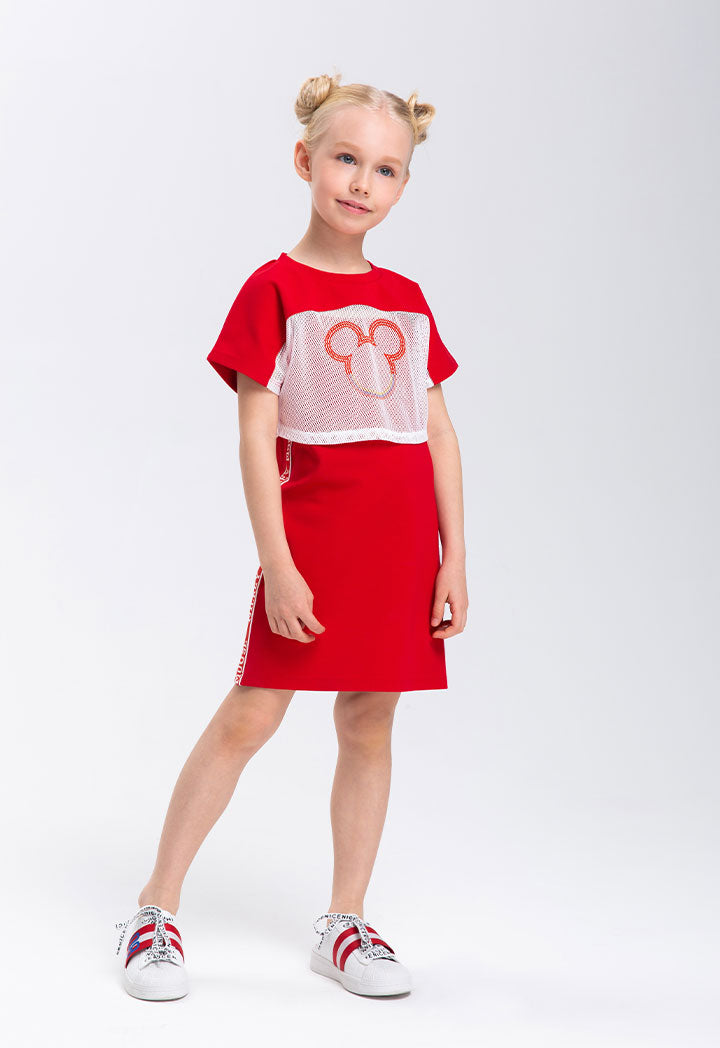 Mickey Mouse Jersey Mesh Dress Set