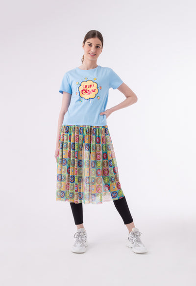 Chupa Chups Printed Tulle Jersey Dress