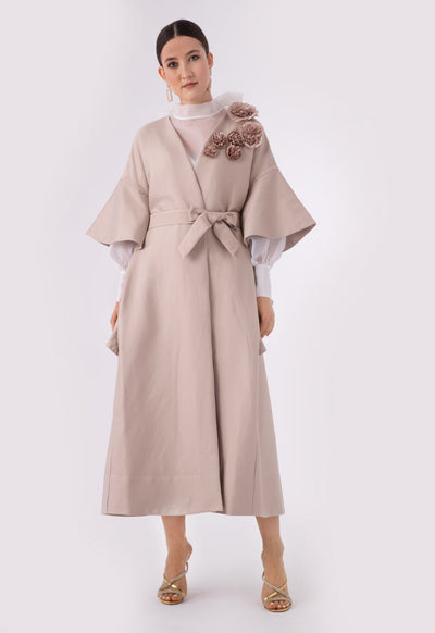 Side Ruffle Butterfly Open Front Outerwear