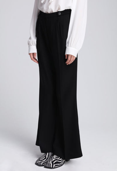 Solid Relaxed Flare Trouser