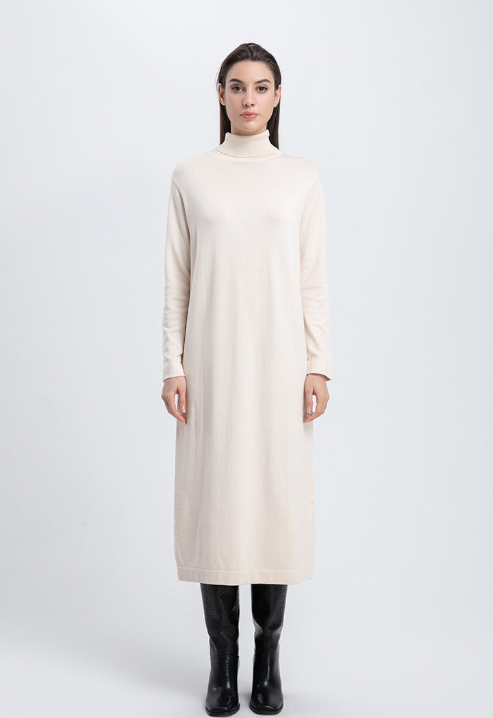 Turtleneck Knitted Long Dress