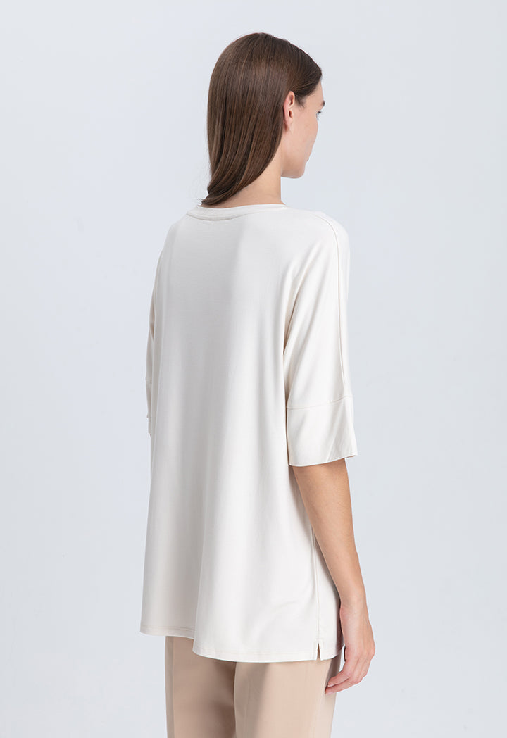 Round Neck Solid Basic Top