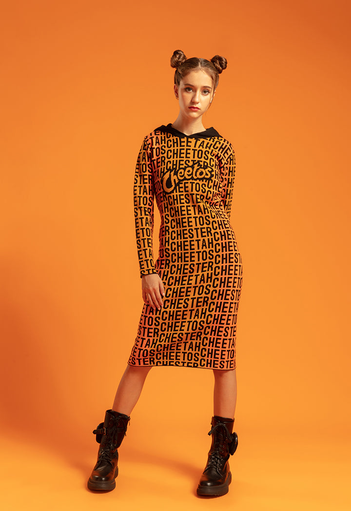 Cheetos Letter Jacquard Knitted Sweater Dress