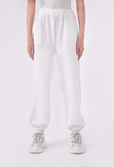 Piping Trim Elasticated Waist Sweatpants