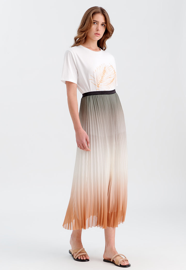 Pleated Ombre Classic Skirt