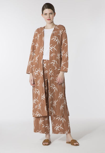 Bamboo Striped Rust Kimono