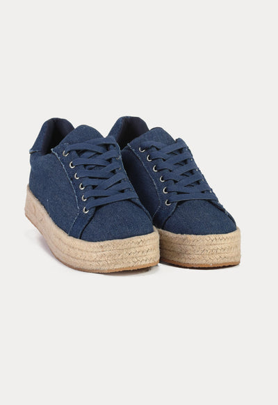 Semi-Espadrilles Lace Up Rubber Shoes