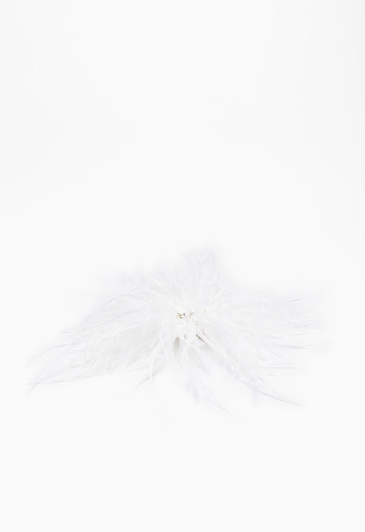 Solid Feather Crystal Stud Clip