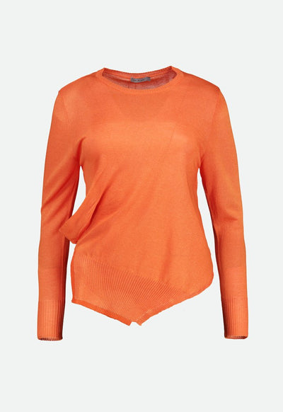 Orange Long Sleeve Knit Top