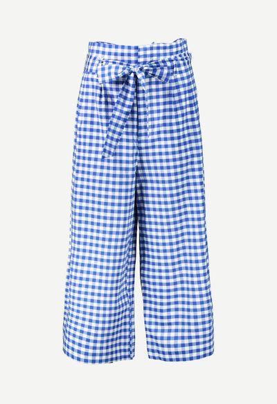 Checkered Self-Tie Culottes