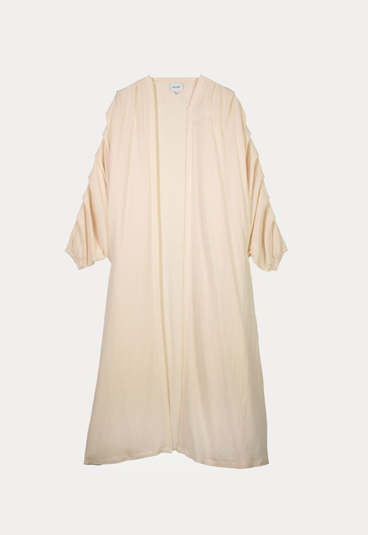 Pleated Sleeve Long Kimono