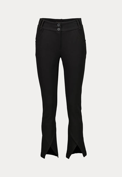 Black Overlap Cuff Pants