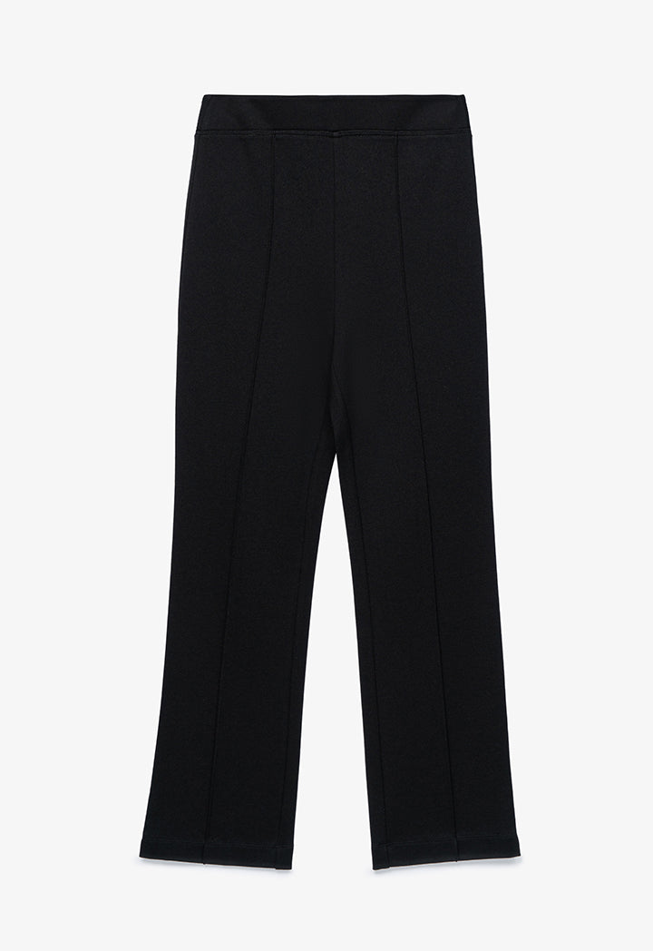 Solid Pin Tuck Stretchable Trouser