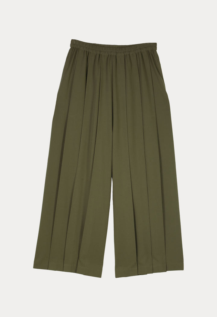 Wide Hem Fold Solid Trouser