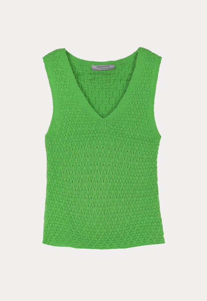 Cable Knit Solid Tank Top (Free Size)