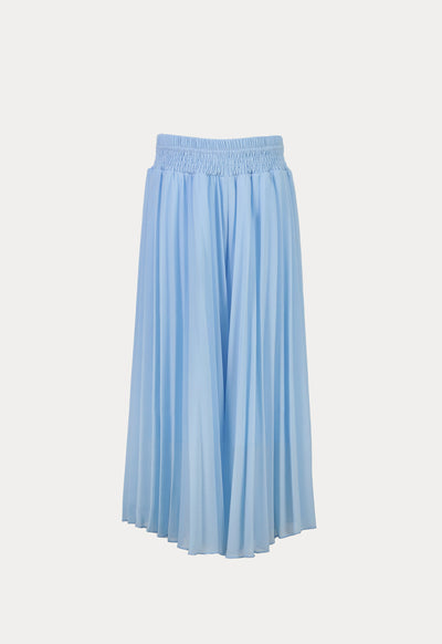 Solid Elasticated Chiffon Pleated Loose Culottes