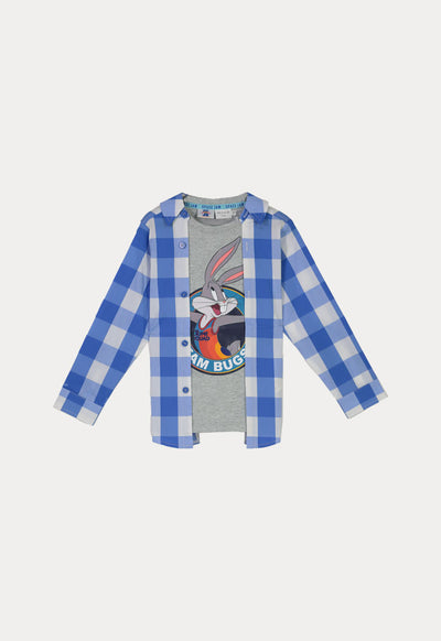 Space Jam Pullover Check Poplin And Jersey Shirt