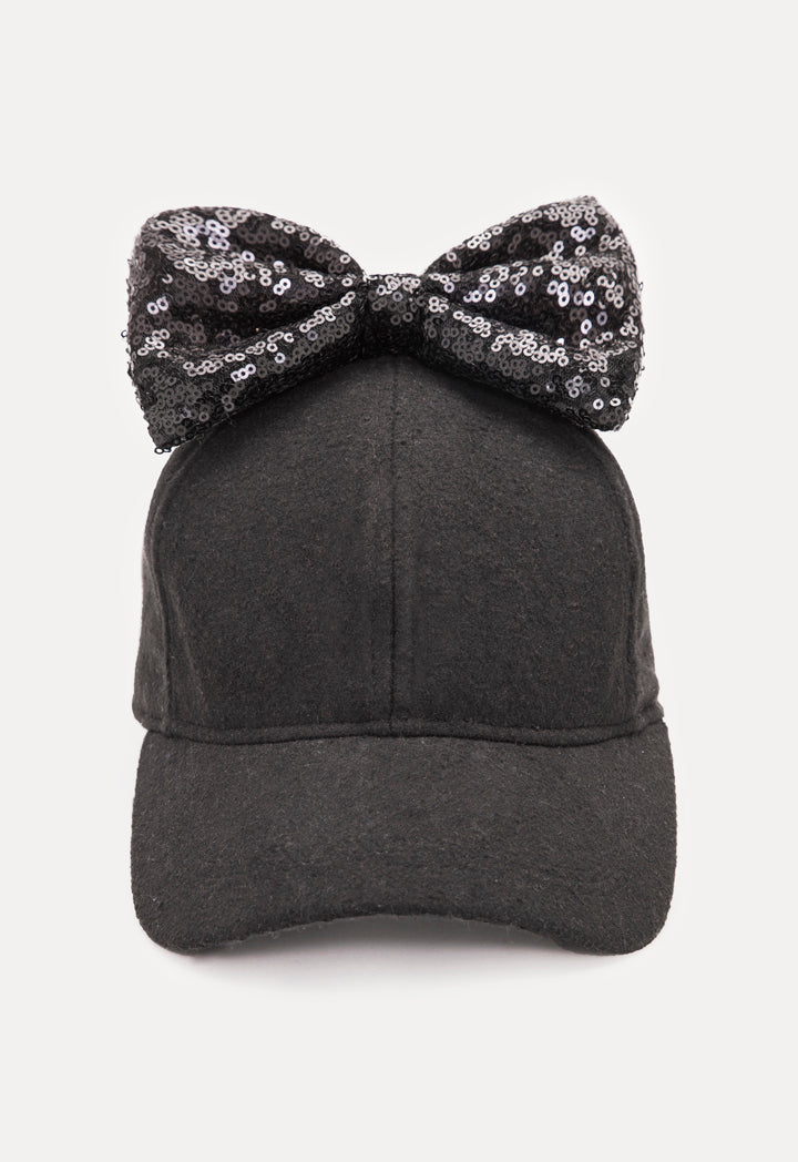 Sequins Bow Girls Cap