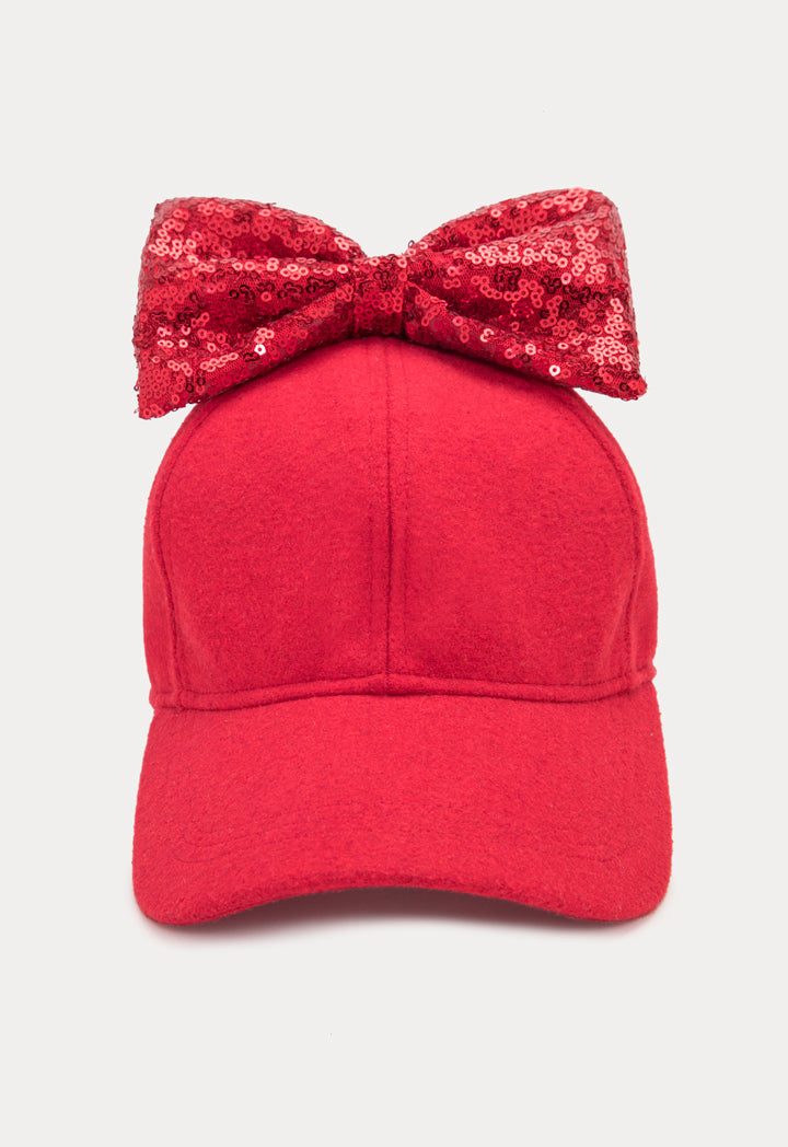 Sequins Bow Girls Cap