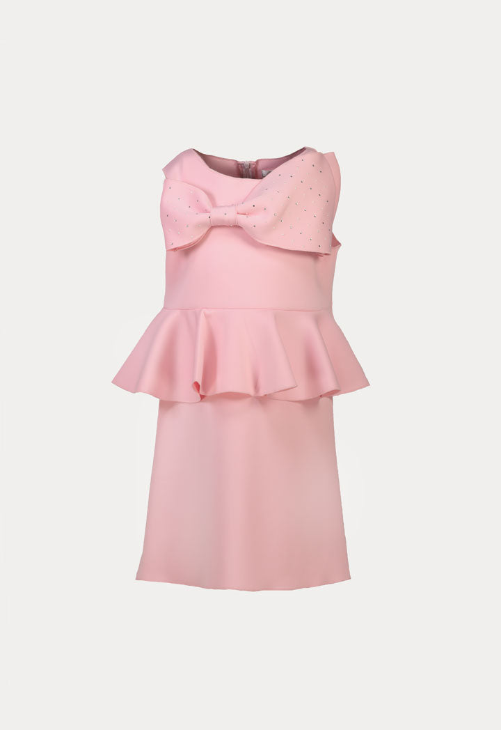 Uneven Bow Sleeveless Dress