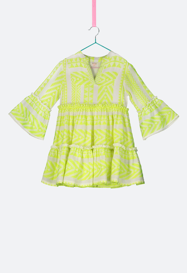 Neon Tribal Pattern A-Line Dress