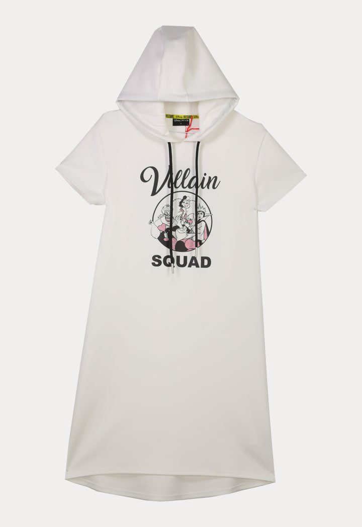 Disney Villains Squad Rubber Glitter Print Hoodie Dress