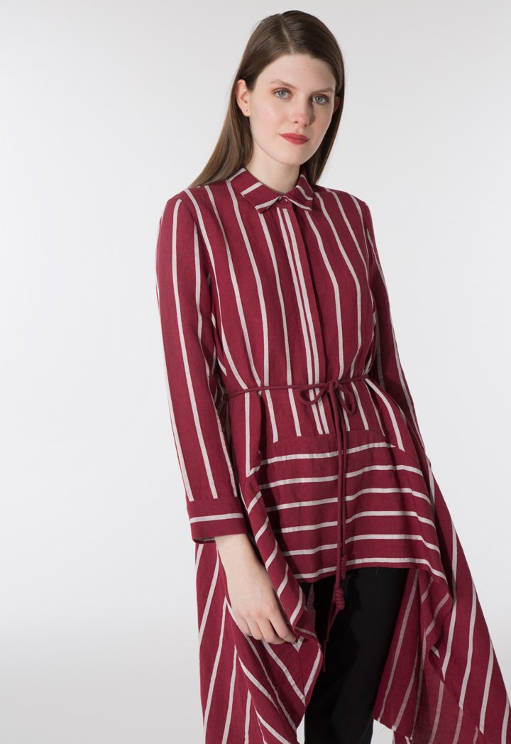 High-Low Striped Shirt