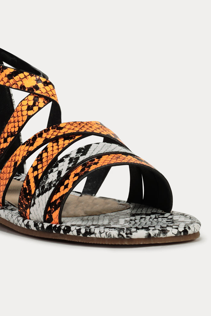 Animal Print Multi Strap Sandals