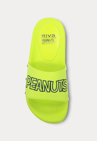 Peanuts Neon Yellow Sliders