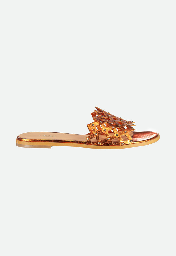 Stud Embellish Zigzag Slip On