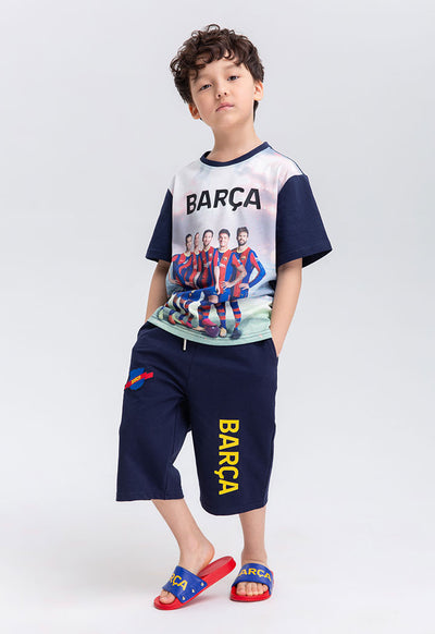 Barcelona Front Print Crew Neck T-Shirt