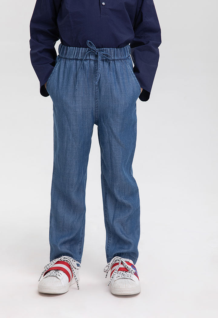 Soft Denim Drawstring Pants