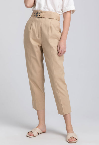 Cropped Solid Trouser