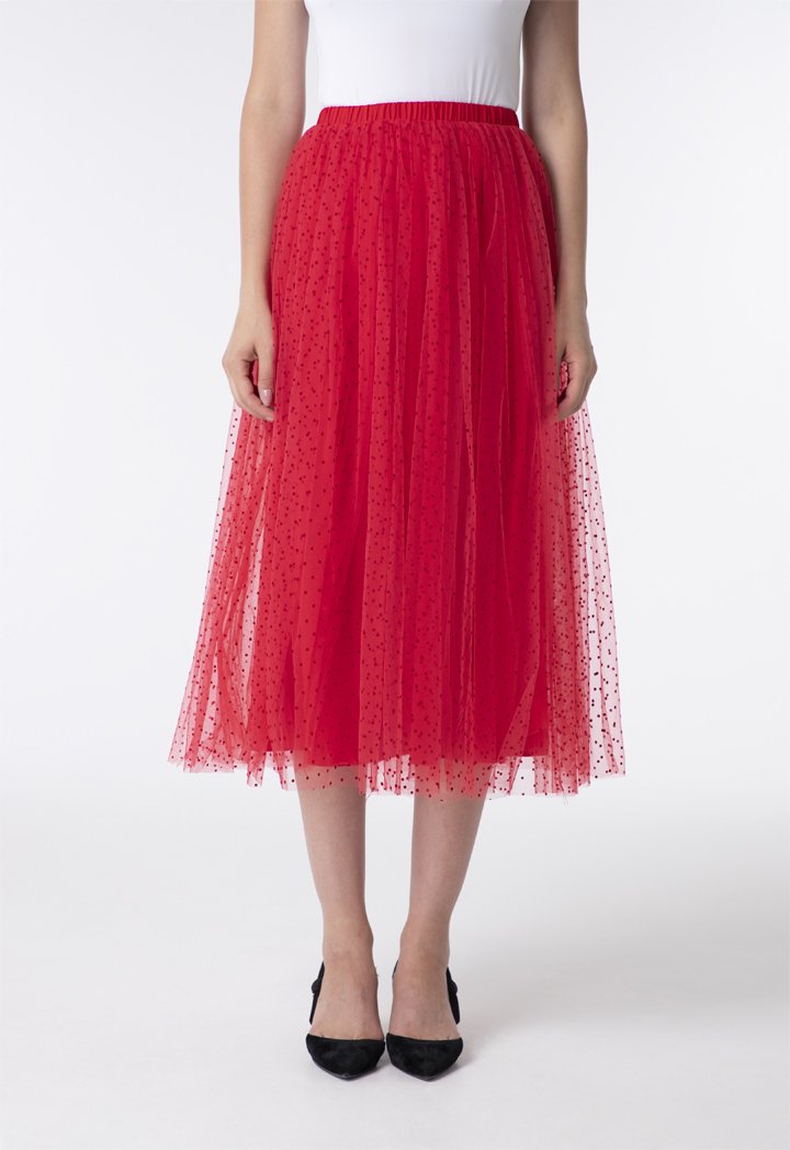 Stamp Dot Tulle Skirt - Fresqa