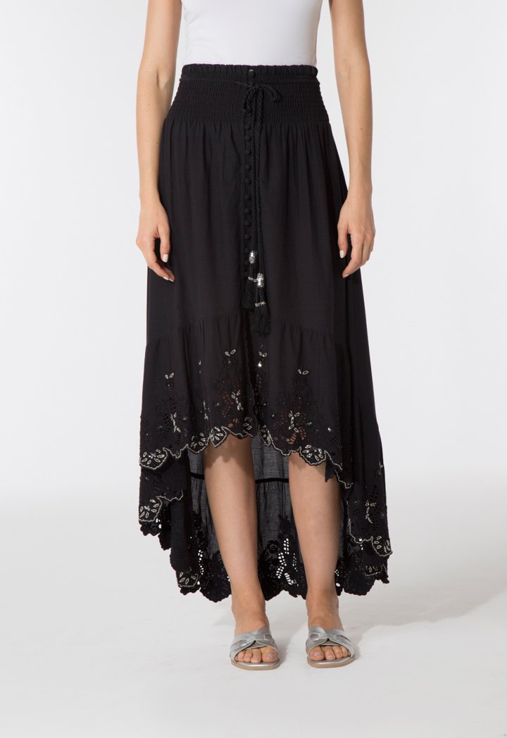 Scalloped Embroidered Long Skirt