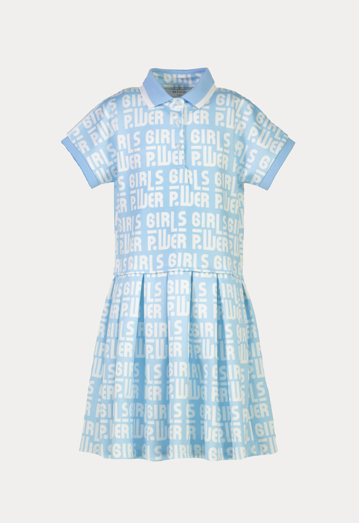 Powerpuff Girls All Over Printed Collared Dress