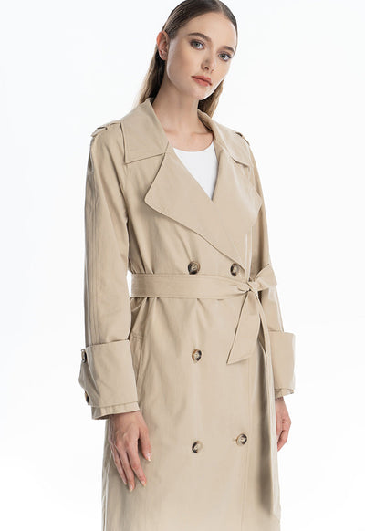 Solid Double Breast Winter Trench Coat