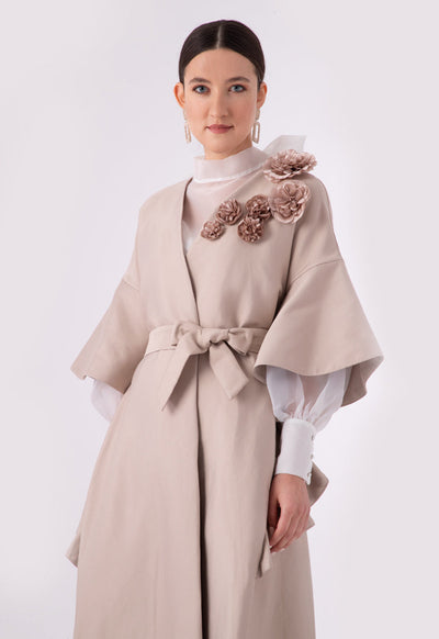 Side Ruffle Butterfly Open Front Outerwear