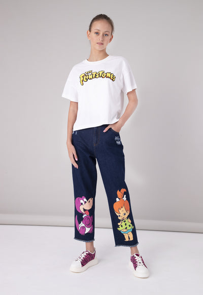 The Flintstones Beads Embellished Print T-Shirt