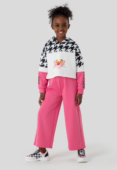 Pink Panther Color Block Hoodie Blouse