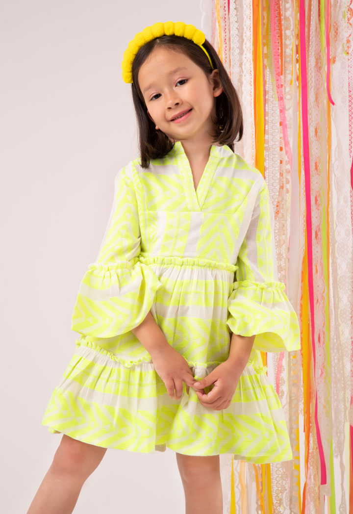 Neon Tribal Pattern A-Line Dress