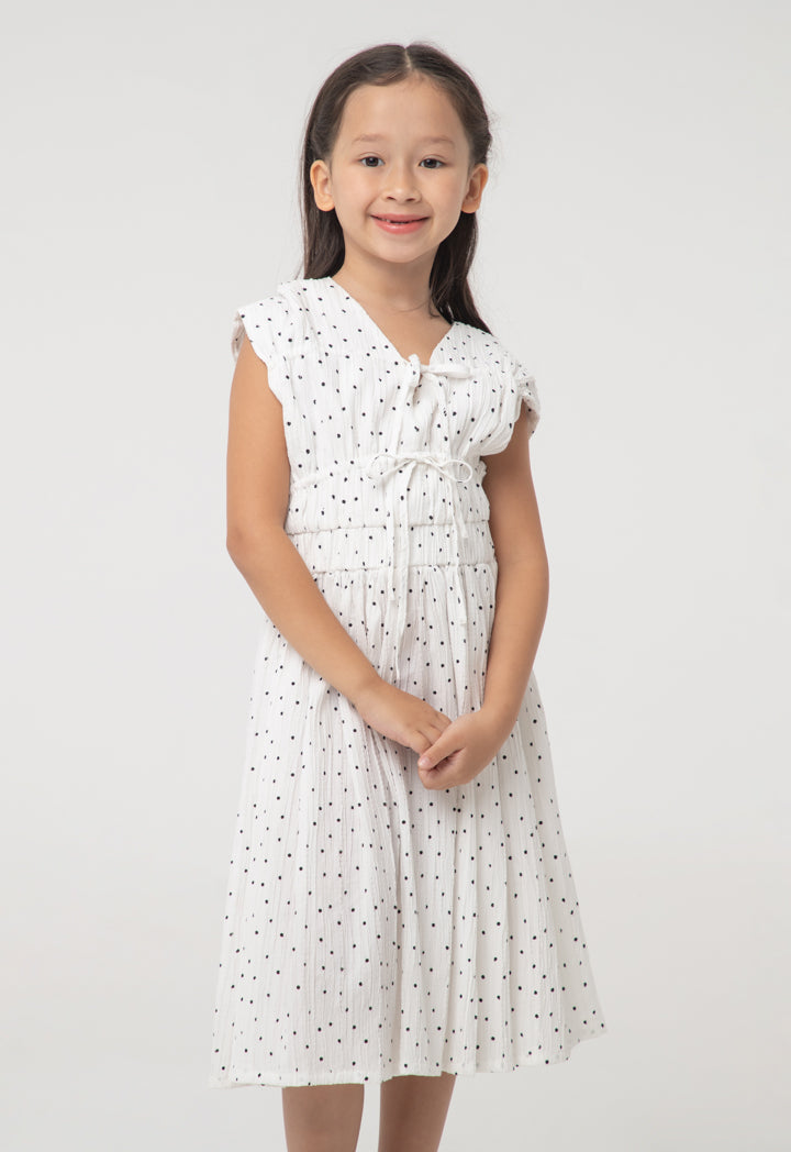 Drawstring Bodice Elasticated Polka Dot Dress