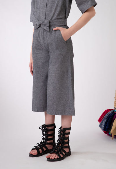 Straight Fit Linen Culottes