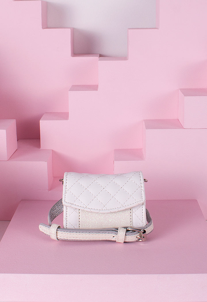 Glitter Quilted Crossbody Bag