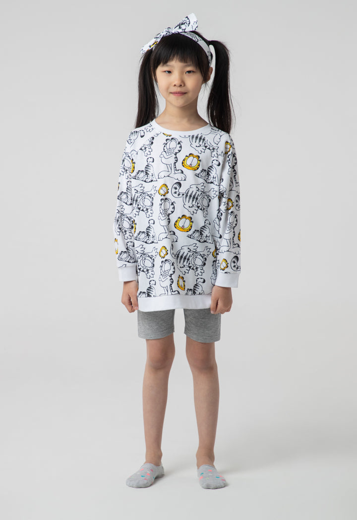 Garfield Classic Print Pullover Shirt And Shorts