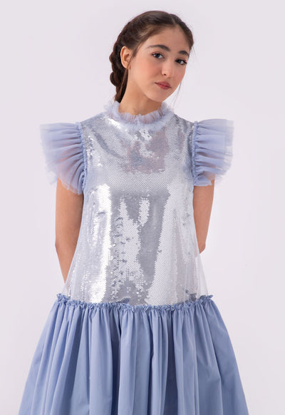 Sequins Tulle Frill Dress