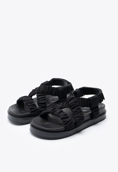 Ruched Criss-Cross Sneaker Sandals