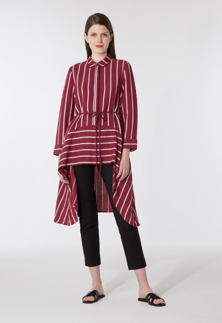 High-Low Striped Shirt